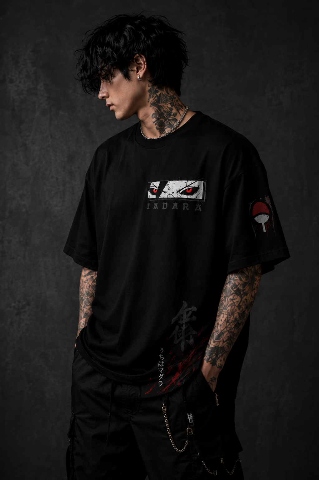 Madara Uchiha Anime Oversized Black T-Shirt | Premium Cotton Streetwear
