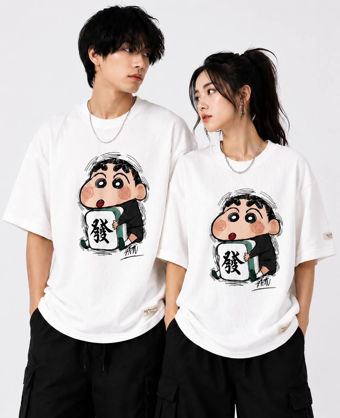Shinchan Graphic Oversized White T-Shirt | Premium Cotton Streetwear