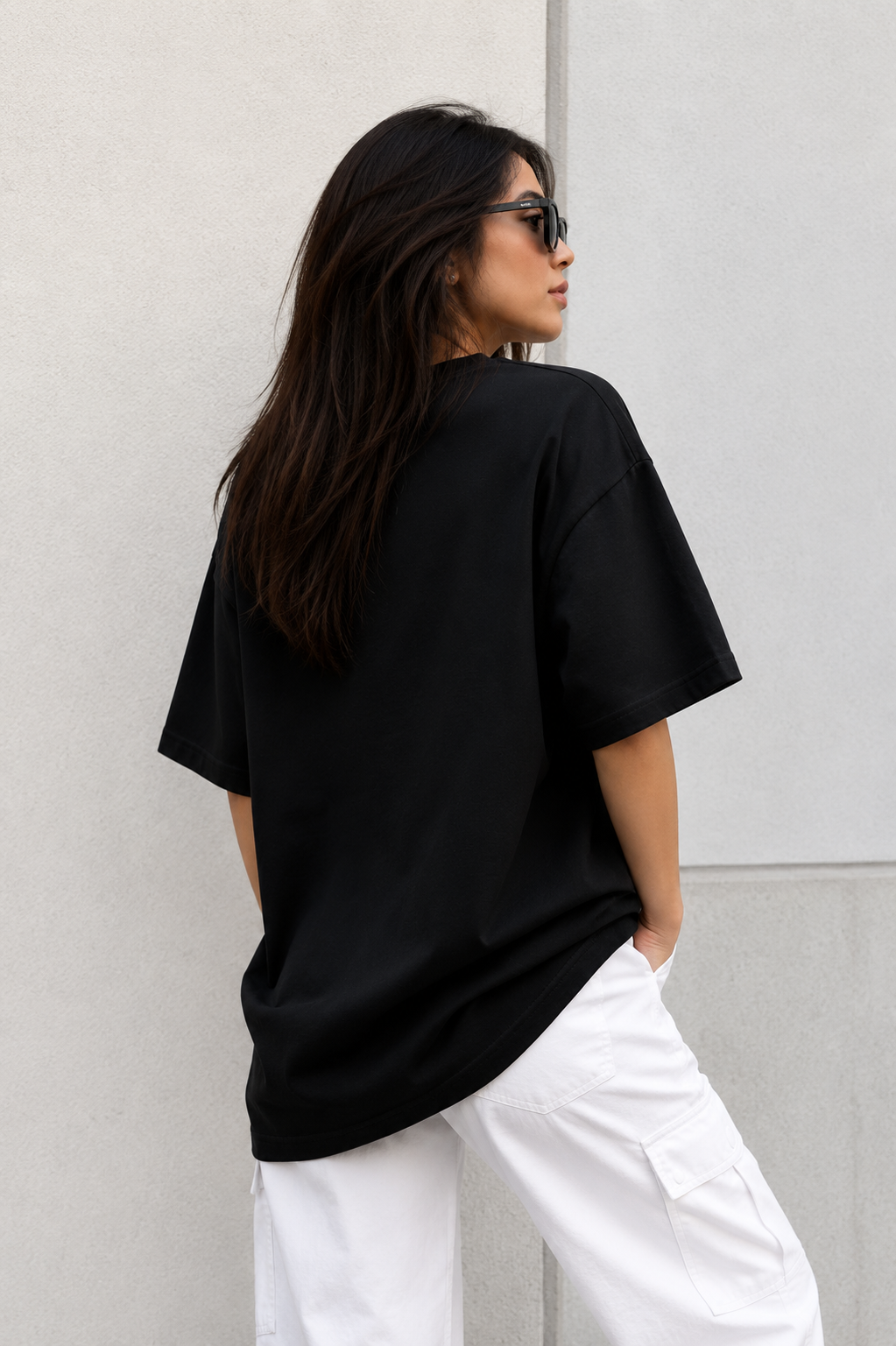 Stay Groovy Oversized Graphic T-Shirt for Women | Premium Cotton Black Tee