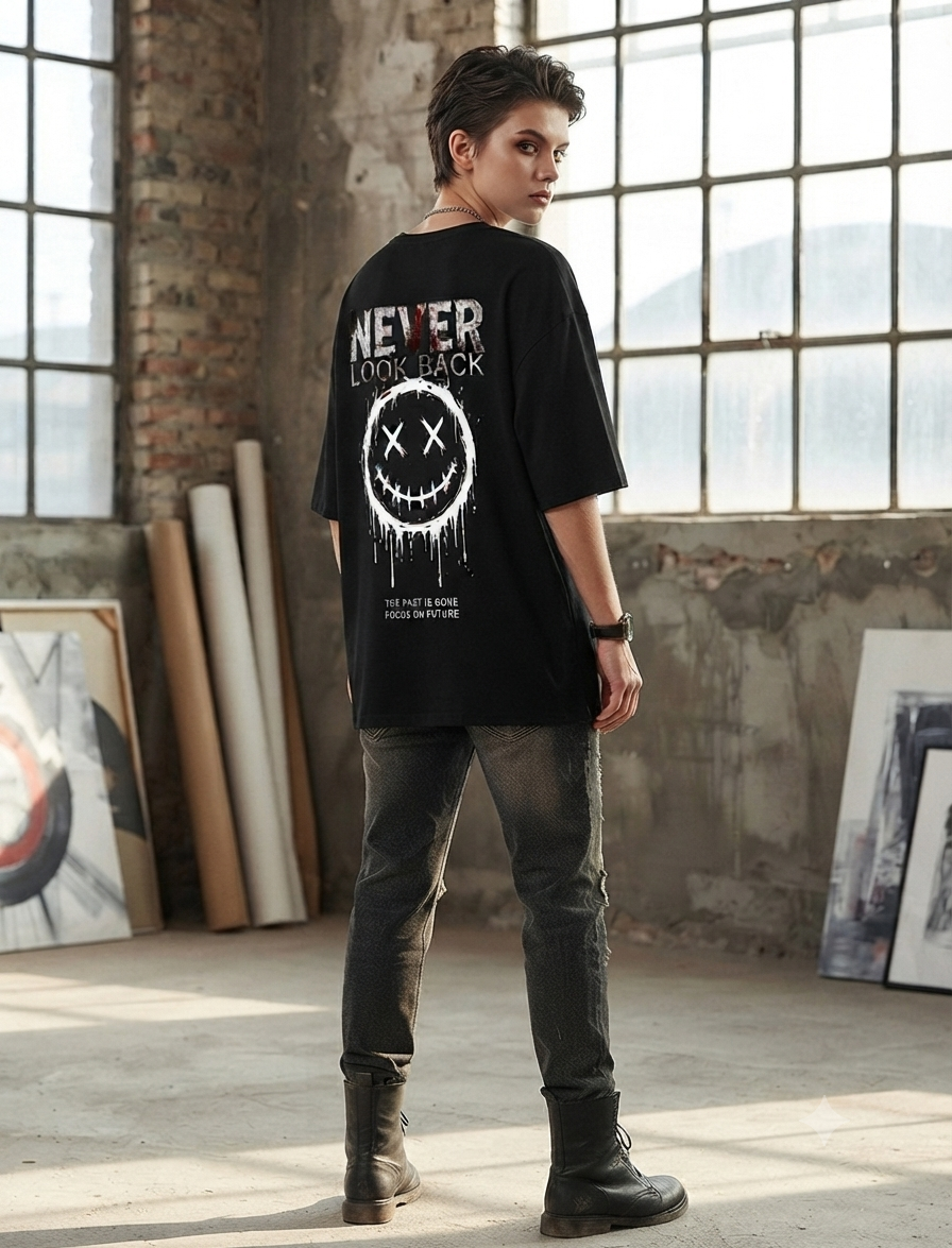 The "Never Look Back" Oversized Graphic T-SHIRT