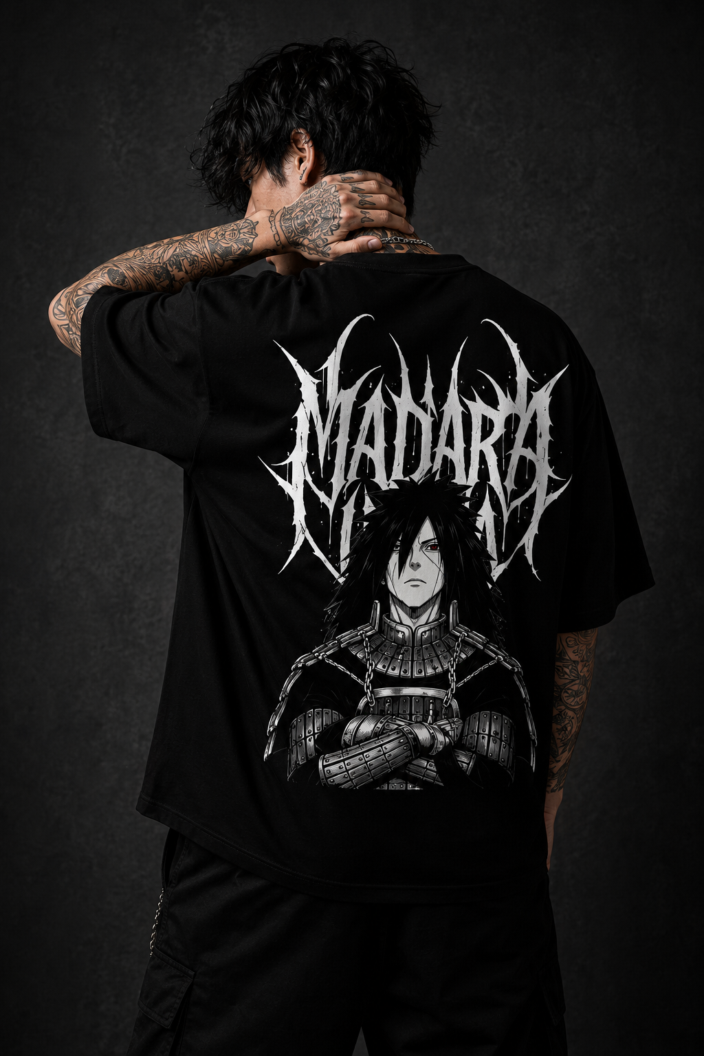 Madara Uchiha Anime Oversized Black T-Shirt | Premium Cotton Streetwear
